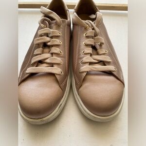 Club Monaco Tan Sneakers with Gold Eyelets